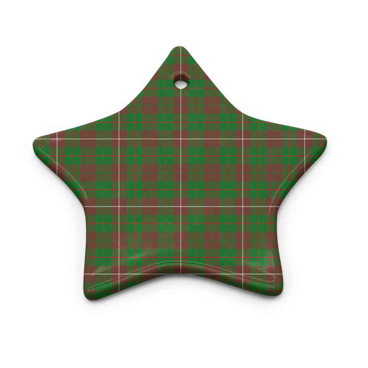 Scottish MacKinnon Hunting Modern Clan Tartan Ceramic Ornament Star Shape Tartan Plaid