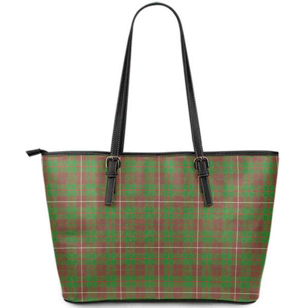 Scottish MacKinnon Hunting Modern Clan Tartan Leather Tote Tartan Plaid
