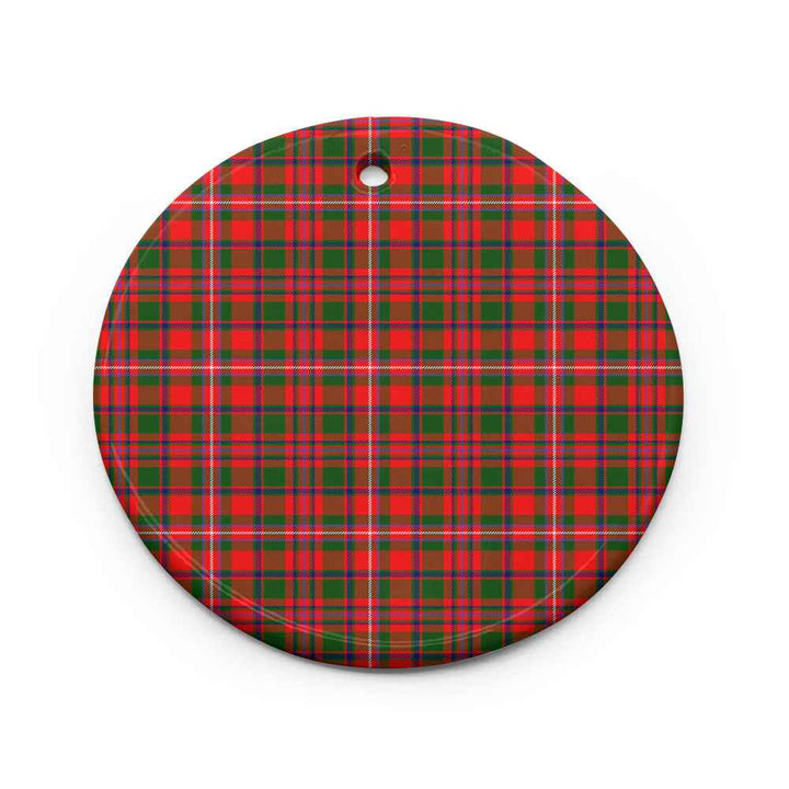Scottish MacKinnon Modern Clan Tartan Ceramic Ornament Circle Shape Tartan Plaid