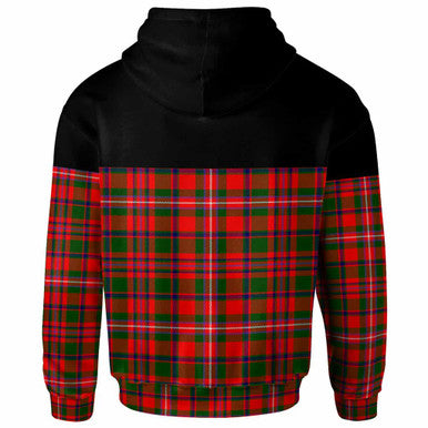 Scottish MacKinnon Modern Clan Tartan Hoodie - Horizontal Style Back Side Tartan Plaid