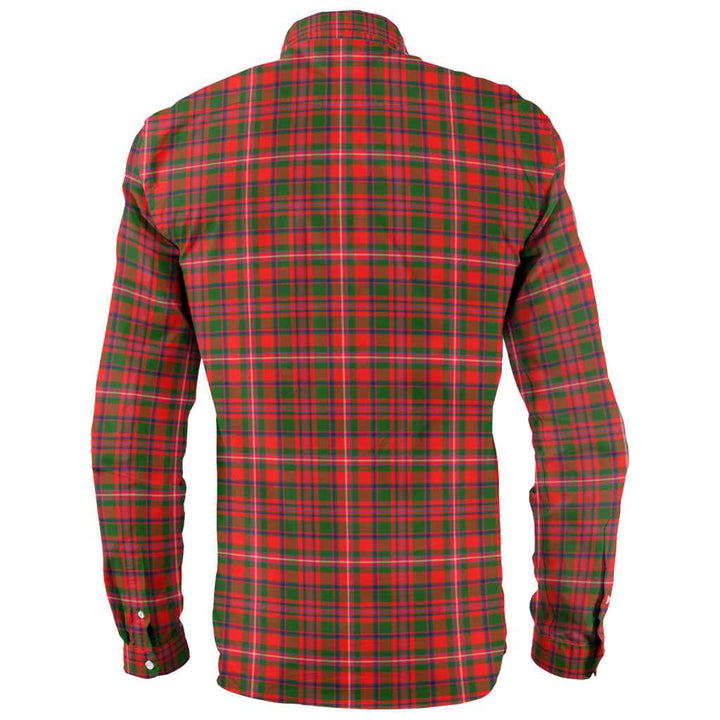 Scottish MacKinnon Modern Clan Tartan Long Sleeve Shirt Back Side Tartan Plaid