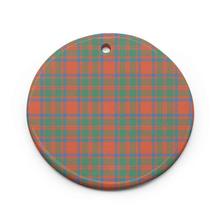 Scottish MacKintosh Ancient Clan Tartan Ceramic Ornament Circle Shape Tartan Plaid