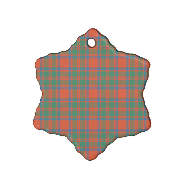 Scottish MacKintosh Ancient Clan Tartan Ceramic Ornament Snow Flake Shape Tartan Plaid