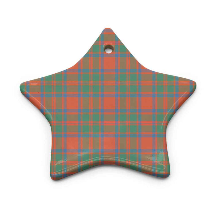Scottish MacKintosh Ancient Clan Tartan Ceramic Ornament Star Shape Tartan Plaid