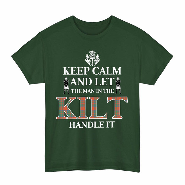 Scottish MacKintosh Ancient Clan Tartan T-Shirt - Keep Calm Tartan Plaid Forest Green Color