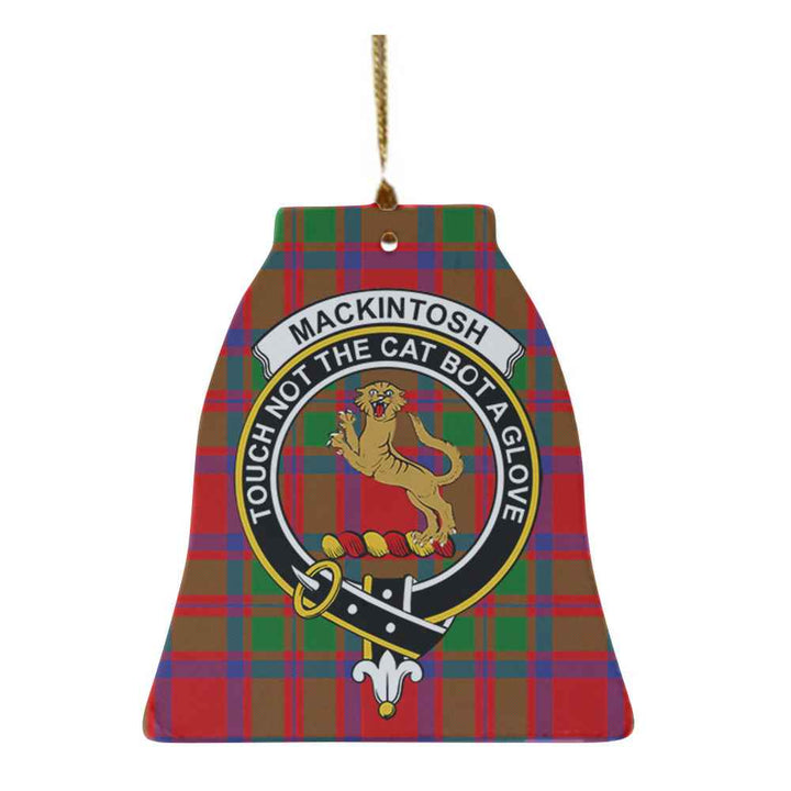 Scottish MacKintosh Clan Crest Tartan Ceramic Ornament Bell Shape Tartan Plaid