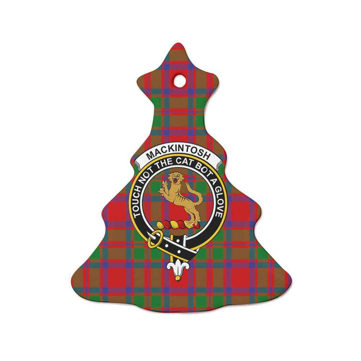 Scottish MacKintosh Clan Crest Tartan Ceramic Ornament Tree Shape Tartan Plaid