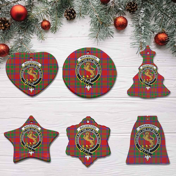 Scottish MacKintosh Clan Crest Tartan Ceramic Ornament All Tartan Plaid