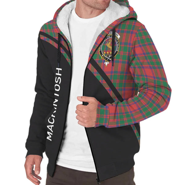 Scottish MacKintosh Clan Crest Tartan Curve Sherpa Hoodie
