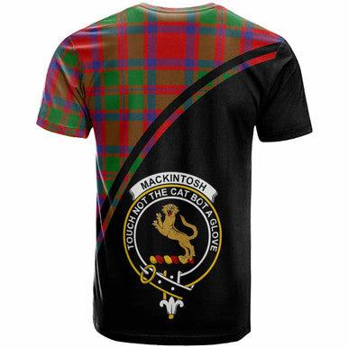 Scottish MacKintosh Clan Crest Tartan Curve T-Shirt Back Side Tartan Plaid