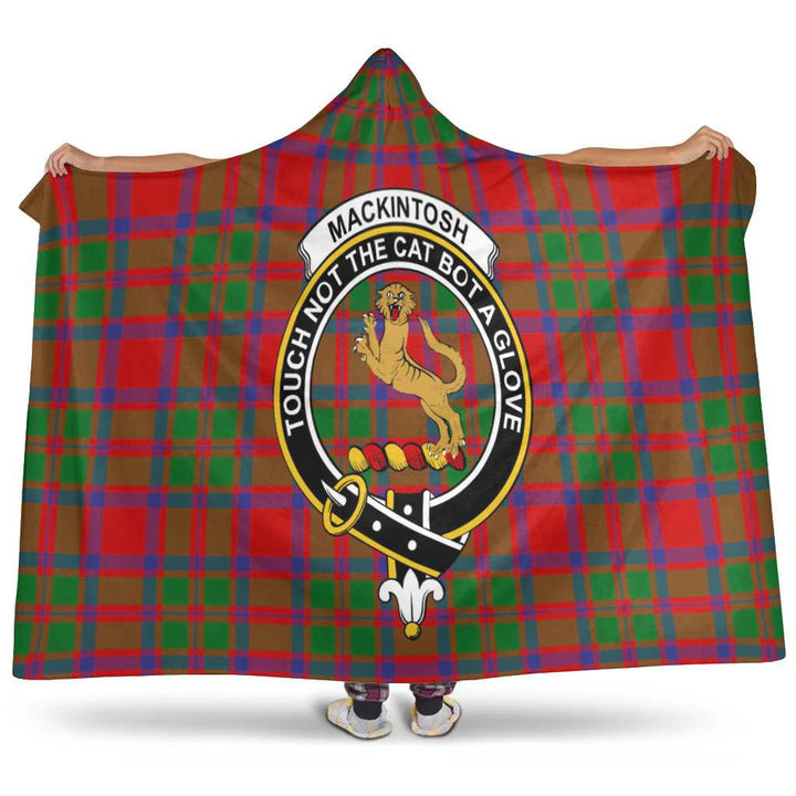 Scottish MacKintosh Clan Crest Tartan Hooded Blanket Tartan Plaid 1