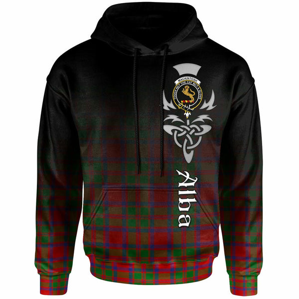 Scottish MacKintosh Clan Crest Tartan Hoodie - Alba Gu Brath Family Crest Celtic Inspired Front Side Tartan Plaid
