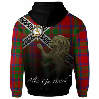 Scottish MacKintosh Clan Crest Tartan Hoodie - Scotland Lion Back Side Tartan Plaid