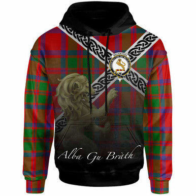 Scottish MacKintosh Clan Crest Tartan Hoodie - Scotland Lion Front Side Tartan Plaid