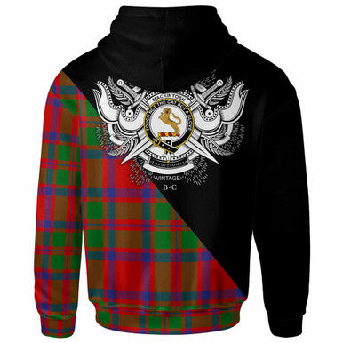Scottish MacKintosh Clan Crest Tartan Hoodie - Military Logo Back Side Tartan Plaid
