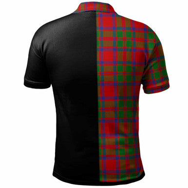 Scottish MacKintosh Clan Crest Tartan Polo Shirt - Half in Me Back Side Tartan Plaid