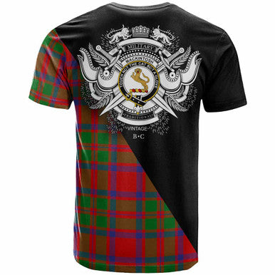 Scottish MacKintosh Clan Crest Tartan T-Shirt - Military Logo Back Side Tartan Plaid