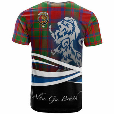 Scottish MacKintosh Clan Crest Tartan T-Shirt - Scotland Lion Back Side Tartan Plaid