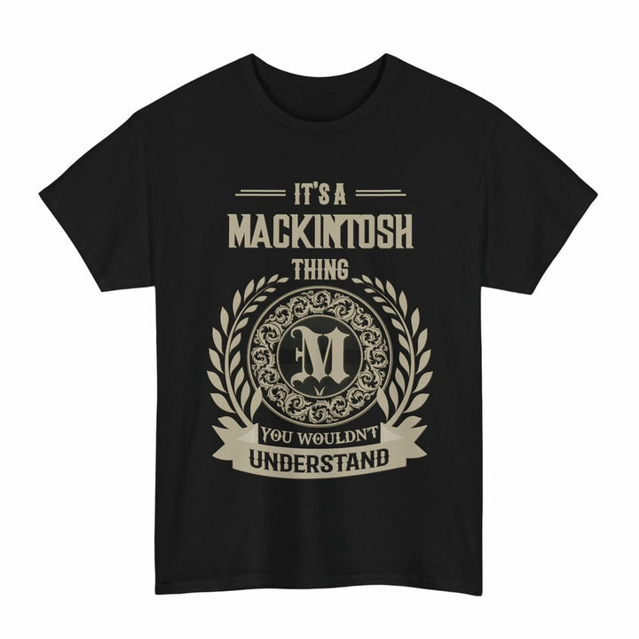 Scottish MacKintosh Clan Tartan T-Shirt - Vintage Family Name Tartan Plaid Black Color
