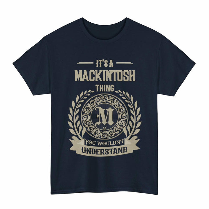Scottish MacKintosh Clan Tartan T-Shirt - Vintage Family Name Tartan Plaid Navy Color