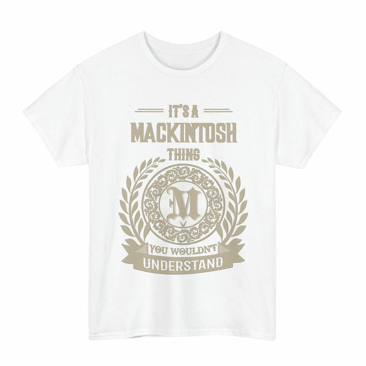 Scottish MacKintosh Clan Tartan T-Shirt - Vintage Family Name Tartan Plaid White Color
