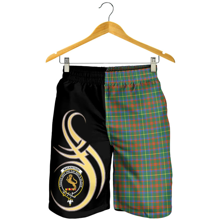 Scottish MacKintosh Hunting Ancient Clan Crest Tartan Believe in Me Men's Shorts