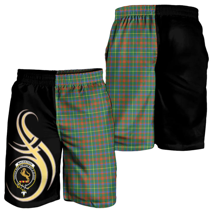 Scottish MacKintosh Hunting Ancient Clan Crest Tartan Believe in Me Men's Shorts