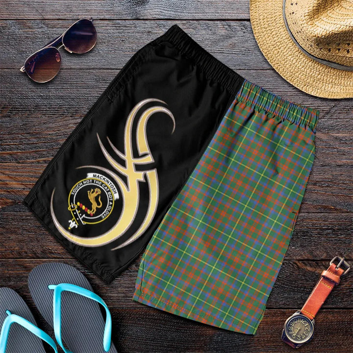 Scottish MacKintosh Hunting Ancient Clan Crest Tartan Believe in Me Men's Shorts