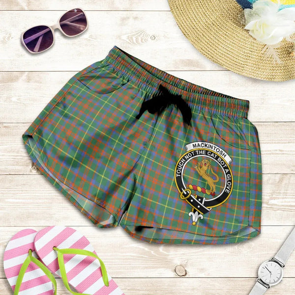 Scottish MacKintosh Hunting Ancient Clan Crest Tartan Women Shorts