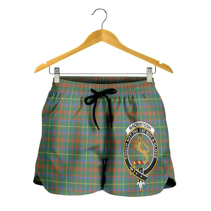 Scottish MacKintosh Hunting Ancient Clan Crest Tartan Women Shorts