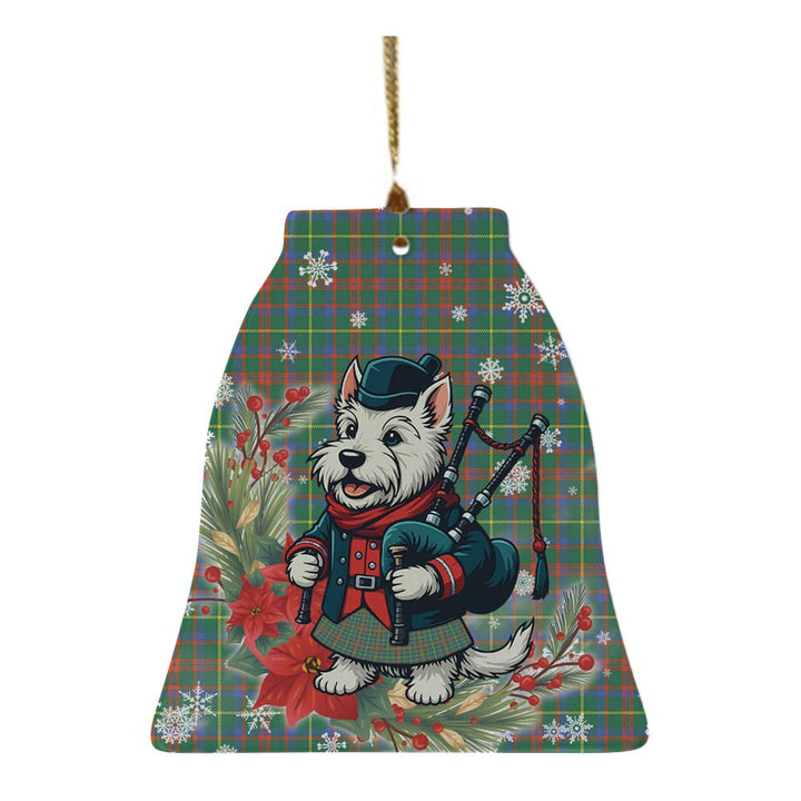 Scottish MacKintosh Hunting Ancient Clan Tartan Ceramic Ornament Cute Scottish Terrier Dog Bell Style Tartan Plaid