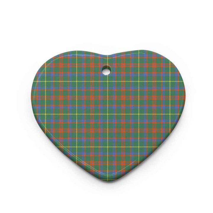 Scottish MacKintosh Hunting Ancient Clan Tartan Ceramic Ornament Heart Shape Tartan Plaid