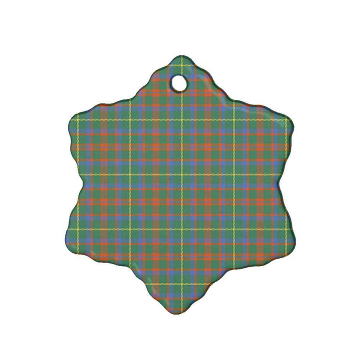 Scottish MacKintosh Hunting Ancient Clan Tartan Ceramic Ornament Snow Flake Shape Tartan Plaid