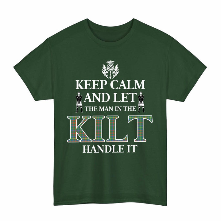 Scottish MacKintosh Hunting Ancient Clan Tartan T-Shirt - Keep Calm Tartan Plaid Forest Green Color