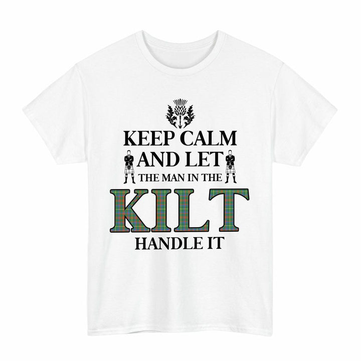 Scottish MacKintosh Hunting Ancient Clan Tartan T-Shirt - Keep Calm Tartan Plaid White Color