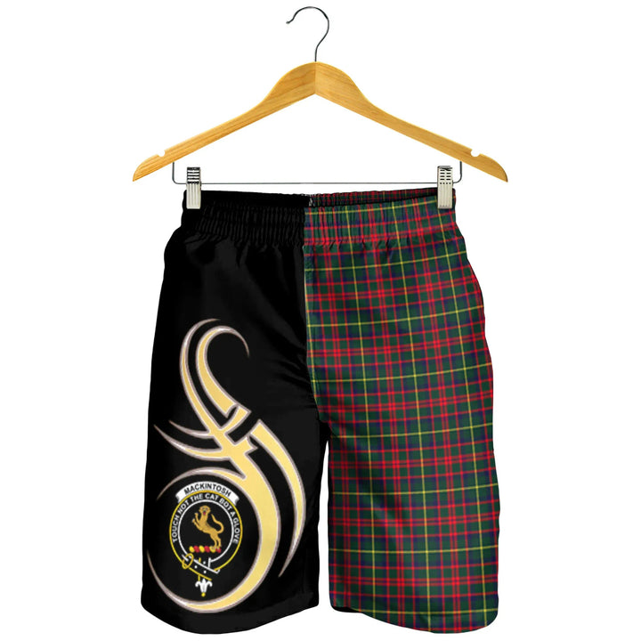 Scottish MacKintosh Hunting Modern Clan Crest Tartan Believe in Me Men's Shorts