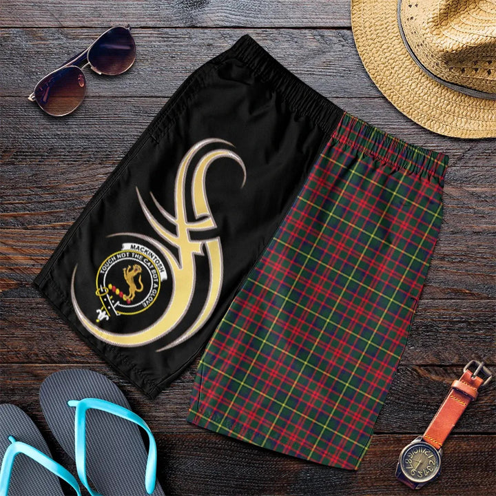 Scottish MacKintosh Hunting Modern Clan Crest Tartan Believe in Me Men's Shorts