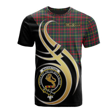 Scottish MacKintosh Hunting Modern Clan Crest Tartan T-Shirt Believe in Me Front Side Tartan Plaid