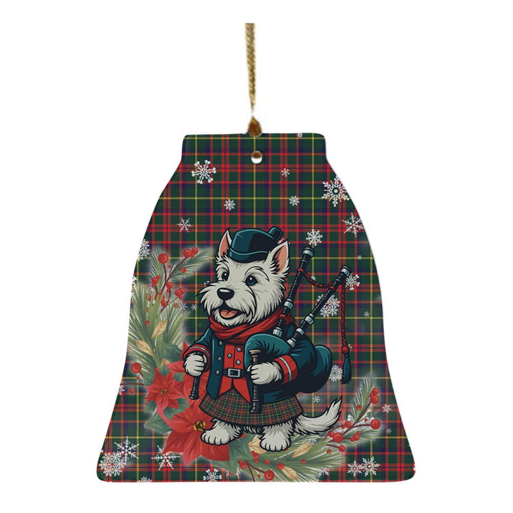 Scottish MacKintosh Hunting Modern Clan Tartan Ceramic Ornament Cute Scottish Terrier Dog Bell Style Tartan Plaid
