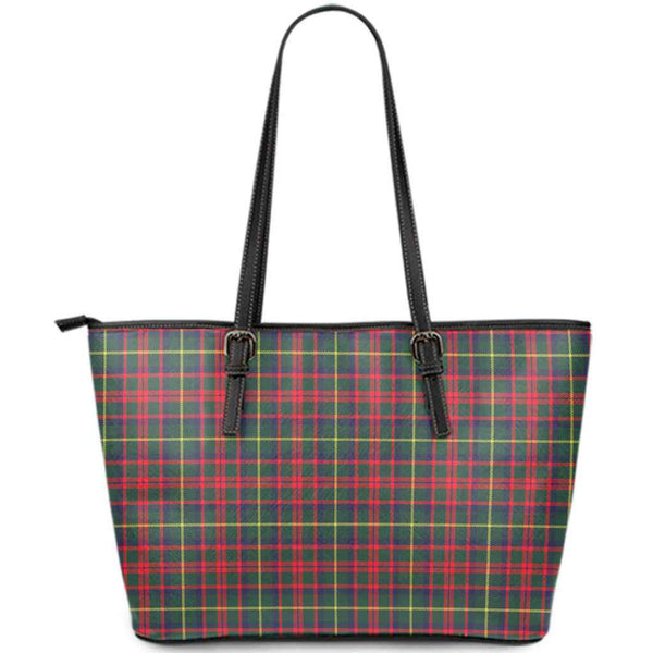 Scottish MacKintosh Hunting Modern Clan Tartan Leather Tote Tartan Plaid