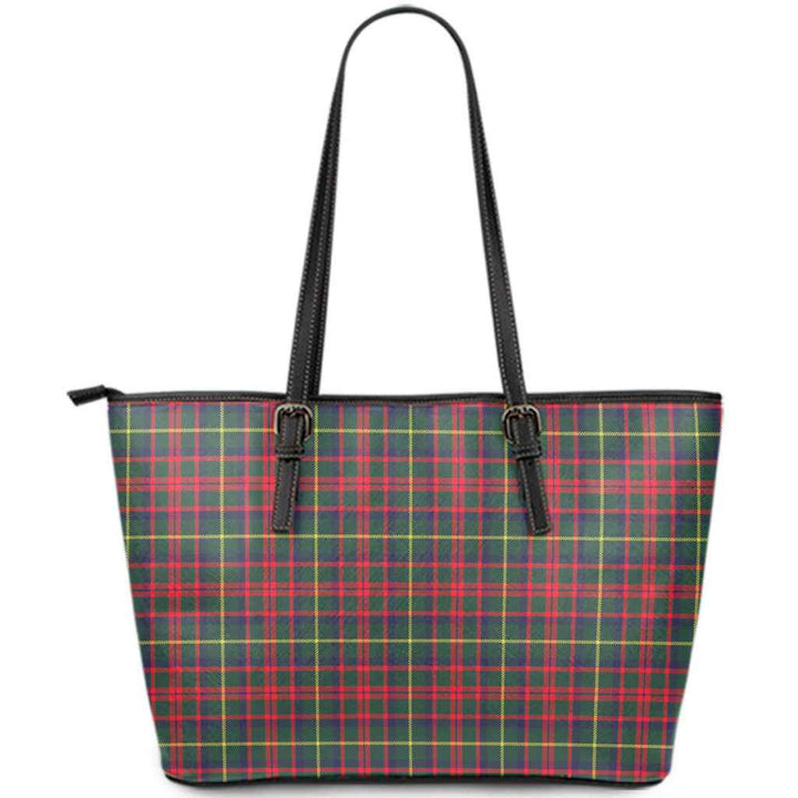 Scottish MacKintosh Hunting Modern Clan Tartan Leather Tote Tartan Plaid
