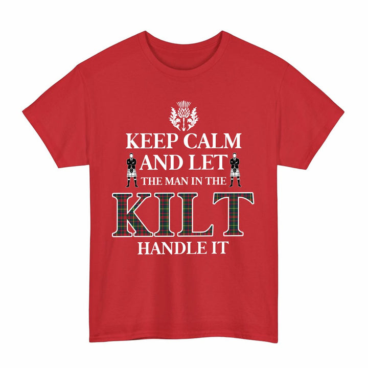 Scottish MacKintosh Hunting Modern Clan Tartan T-Shirt - Keep Calm Tartan Plaid Red Color