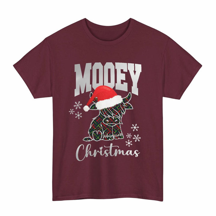 Scottish MacKintosh Hunting Modern Clan Tartan T-Shirt - Mooey Christmas Tartan Plaid Maroon Color