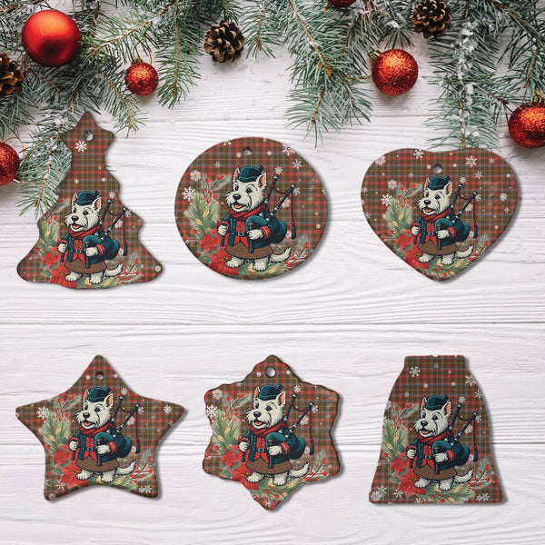 Scottish MacKintosh Hunting Weathered Clan Tartan Ceramic Ornament Cute Scottish Terrier Dog All Style Tartan Plaid