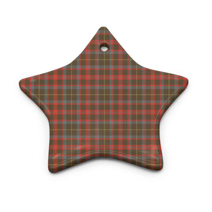 Scottish MacKintosh Hunting Weathered Clan Tartan Ceramic Ornament Star Shape Tartan Plaid