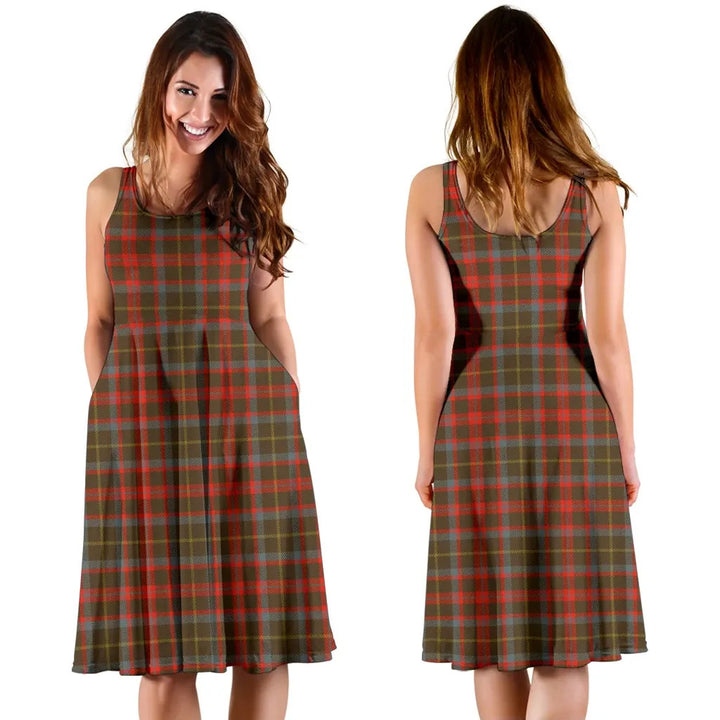 Scottish MacKintosh Hunting Weathered Clan Tartan Women Midi Dress