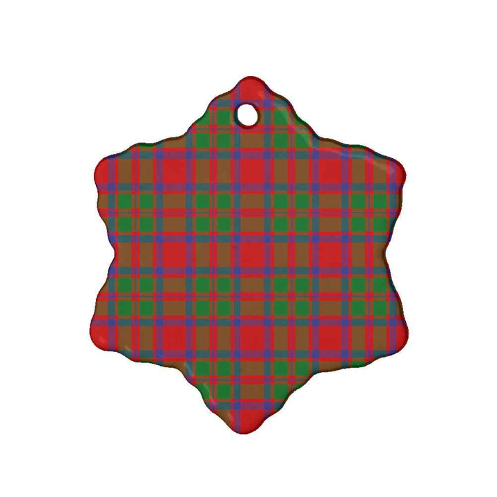 Scottish MacKintosh Modern Clan Tartan Ceramic Ornament Snow Flake Shape Tartan Plaid