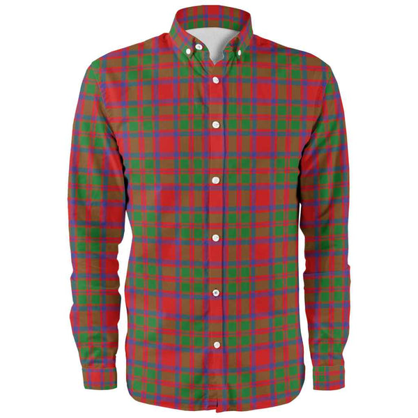 Scottish MacKintosh Modern Clan Tartan Long Sleeve Shirt Front Side Tartan Plaid