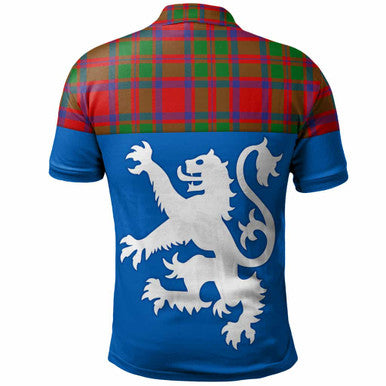 Scottish MacKintosh Modern Clan Tartan Polo Shirt - Lion Rampant of Scotland With Flag Back Side Tartan Plaid