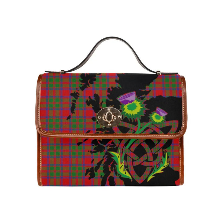 Scottish MacKintosh Modern Clan Tartan Waterproof Canvas Bag With Thistle Tartan Plaid 1